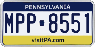 PA license plate MPP8551