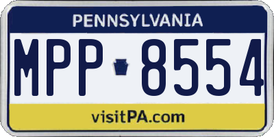 PA license plate MPP8554