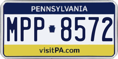 PA license plate MPP8572