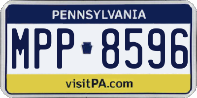 PA license plate MPP8596
