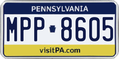 PA license plate MPP8605