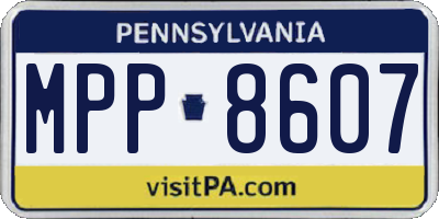 PA license plate MPP8607