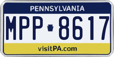 PA license plate MPP8617
