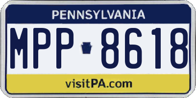PA license plate MPP8618