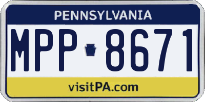 PA license plate MPP8671