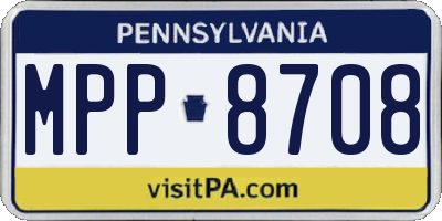PA license plate MPP8708