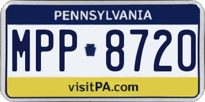 PA license plate MPP8720
