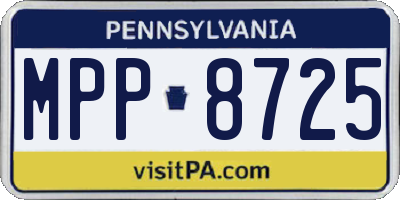 PA license plate MPP8725