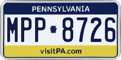 PA license plate MPP8726