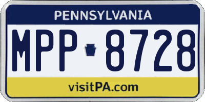 PA license plate MPP8728