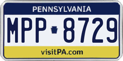 PA license plate MPP8729