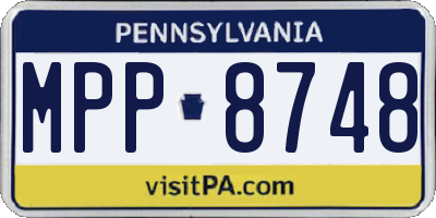 PA license plate MPP8748