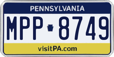 PA license plate MPP8749