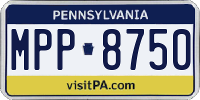 PA license plate MPP8750