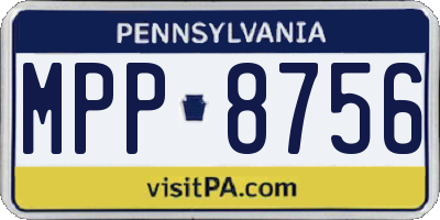 PA license plate MPP8756