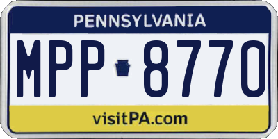 PA license plate MPP8770