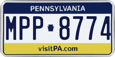 PA license plate MPP8774