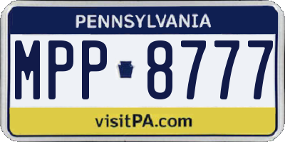 PA license plate MPP8777