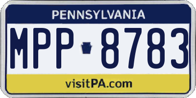 PA license plate MPP8783