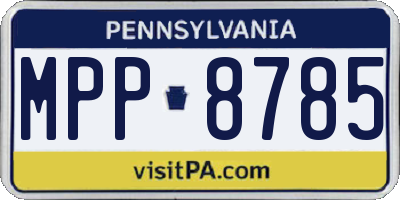PA license plate MPP8785
