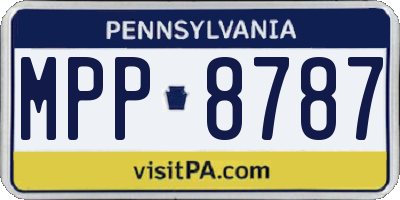 PA license plate MPP8787