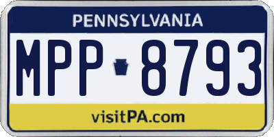 PA license plate MPP8793