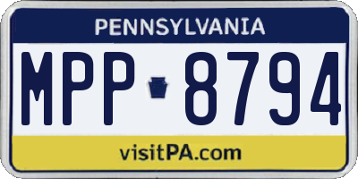PA license plate MPP8794