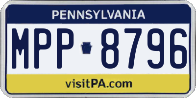 PA license plate MPP8796