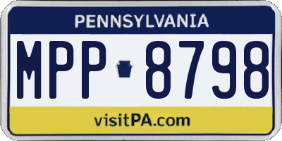 PA license plate MPP8798