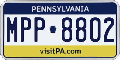 PA license plate MPP8802