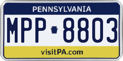 PA license plate MPP8803