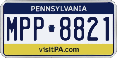 PA license plate MPP8821