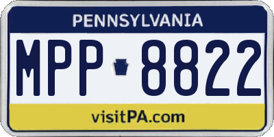 PA license plate MPP8822