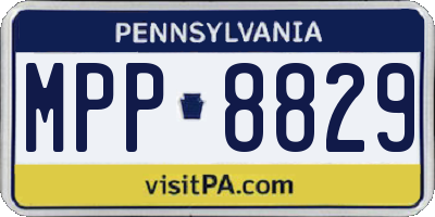 PA license plate MPP8829