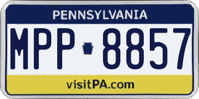 PA license plate MPP8857