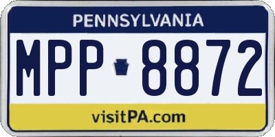 PA license plate MPP8872