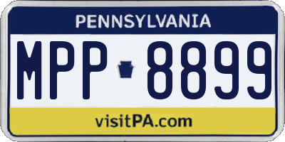 PA license plate MPP8899