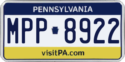 PA license plate MPP8922