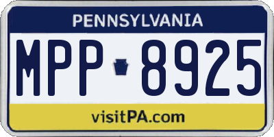 PA license plate MPP8925