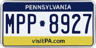 PA license plate MPP8927