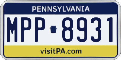 PA license plate MPP8931