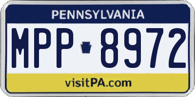 PA license plate MPP8972