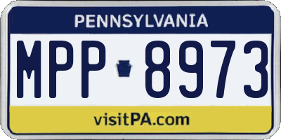 PA license plate MPP8973
