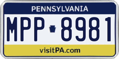PA license plate MPP8981