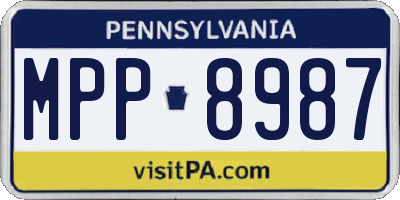 PA license plate MPP8987