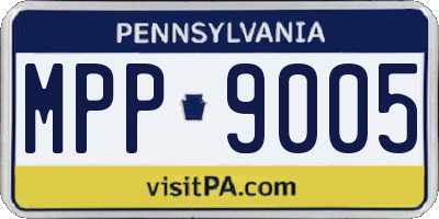 PA license plate MPP9005