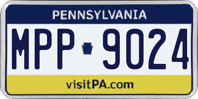 PA license plate MPP9024