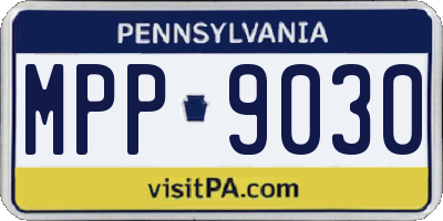 PA license plate MPP9030