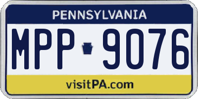 PA license plate MPP9076