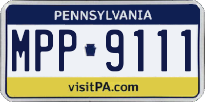 PA license plate MPP9111